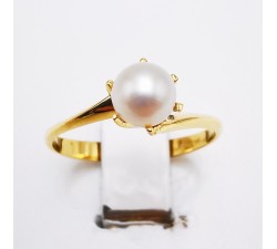 Bague Perle Or Jaune 750 - 18 carats (Bijou d'occasion)
