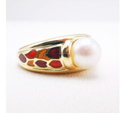 Bague Perle Or Jaune 750 - 18 carats (Bijou d'occasion)