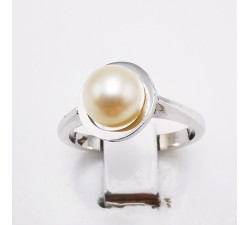 Bague Perle Or Blanc 750 - 18 carats (Bijou d'occasion)