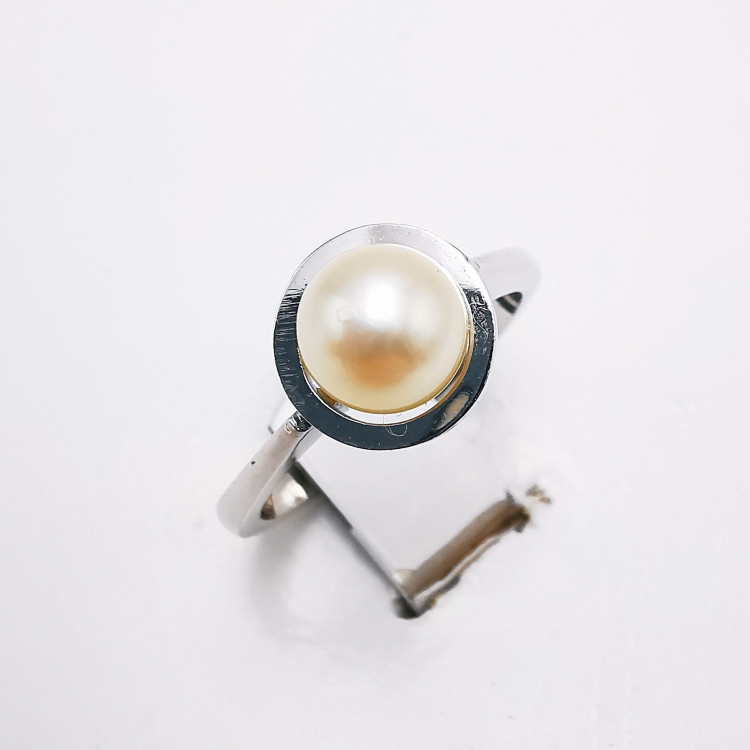 Bague Perle Or Blanc 750 - 18 carats (Bijou d'occasion)
