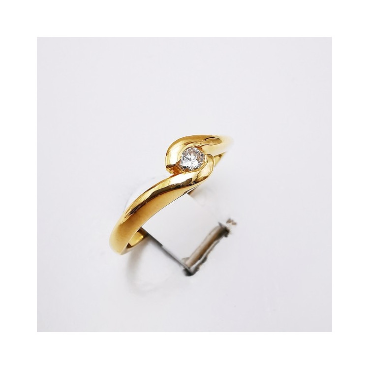 Bague Solitaire Diamant 0.10 ct Or Jaune 750 - 18 carats (Bijou d'Occasion)