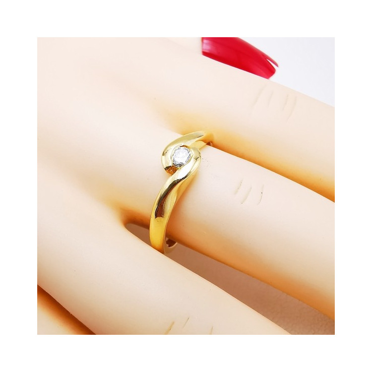 Bague Solitaire Diamant 0.10 ct Or Jaune 750 - 18 carats (Bijou d'Occasion)