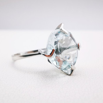 Bague Aigue Marine Or Blanc 750 - 18 carats (Bijou d'occasion)