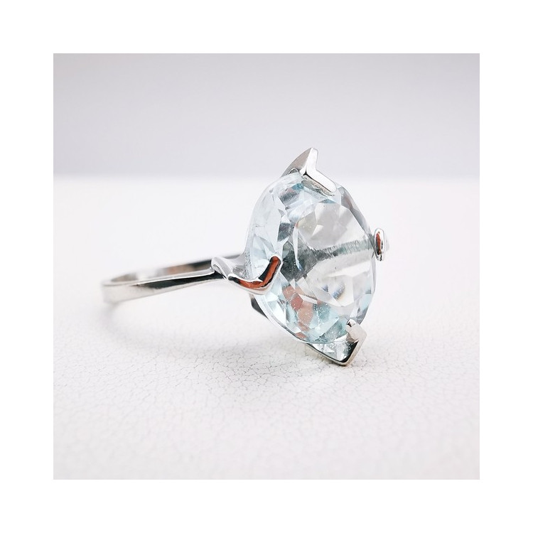 Bague Aigue Marine Or Blanc 750 - 18 carats (Bijou d'occasion)