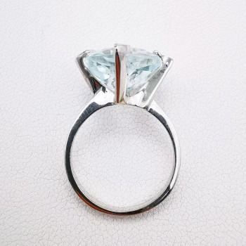 Bague Aigue Marine Or Blanc 750 - 18 carats (Bijou d'occasion)