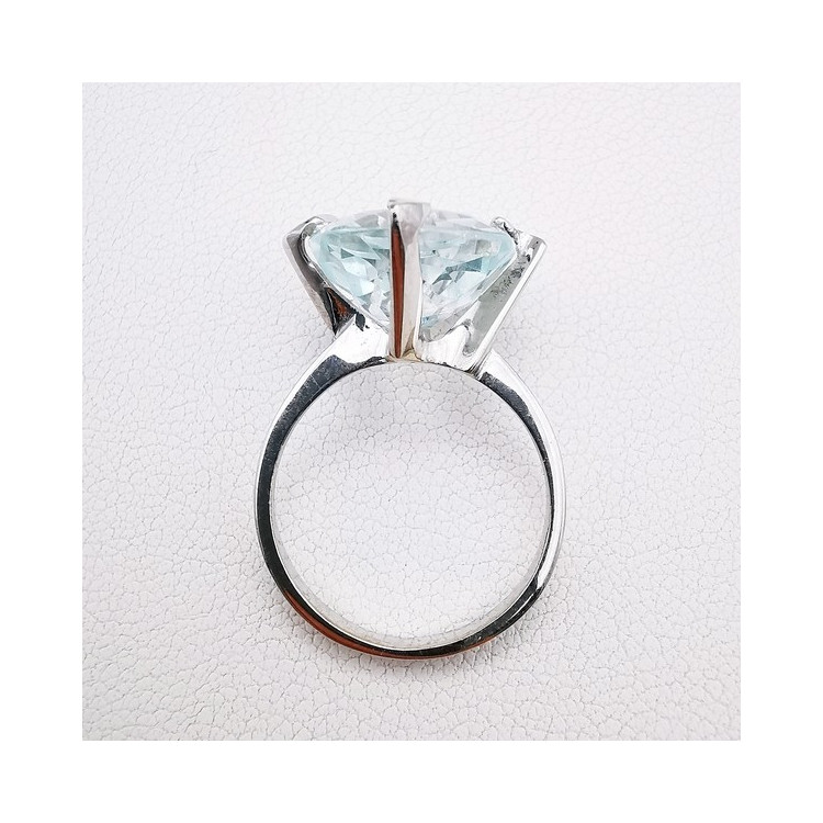 Bague Aigue Marine Or Blanc 750 - 18 carats (Bijou d'occasion)