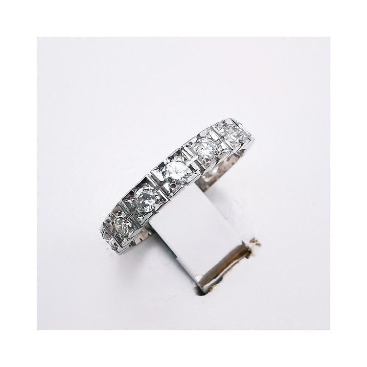 Alliance tour Complet Diamants Or Blanc 750 - 18 carats (Bijou d'occasion)