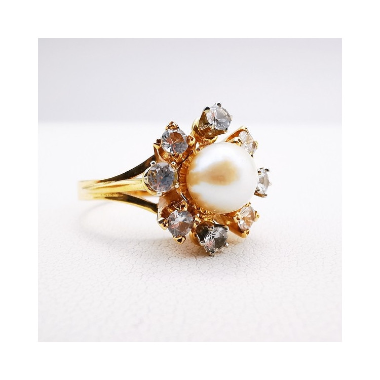 Bague Perle Or Jaune 750 - 18 carats (Bijou d'occasion)