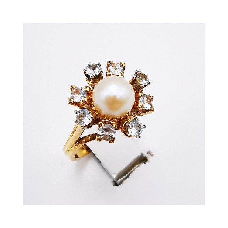 Bague Perle Or Jaune 750 - 18 carats (Bijou d'occasion)