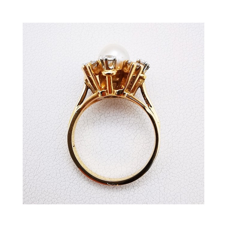 Bague Perle Or Jaune 750 - 18 carats (Bijou d'occasion)