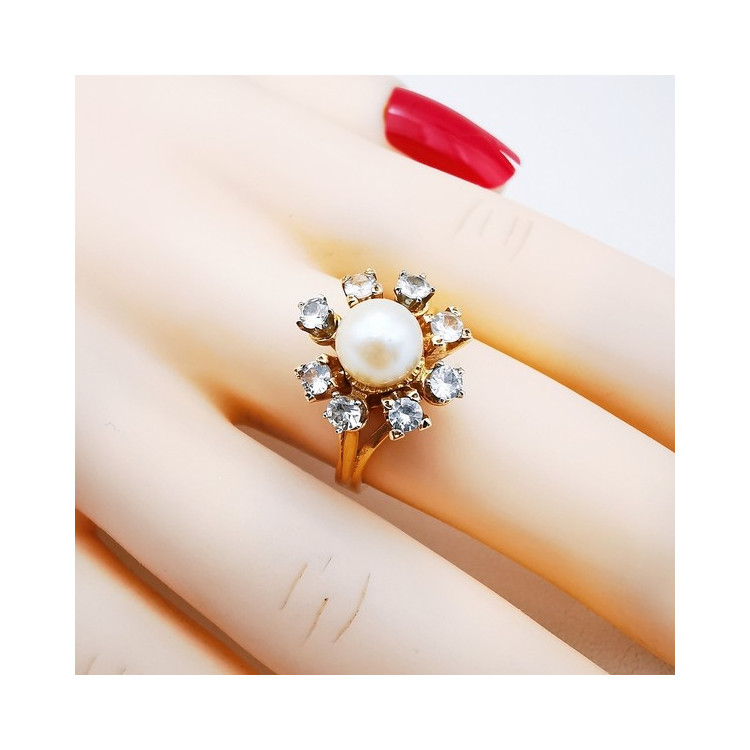 Bague Perle Or Jaune 750 - 18 carats (Bijou d'occasion)