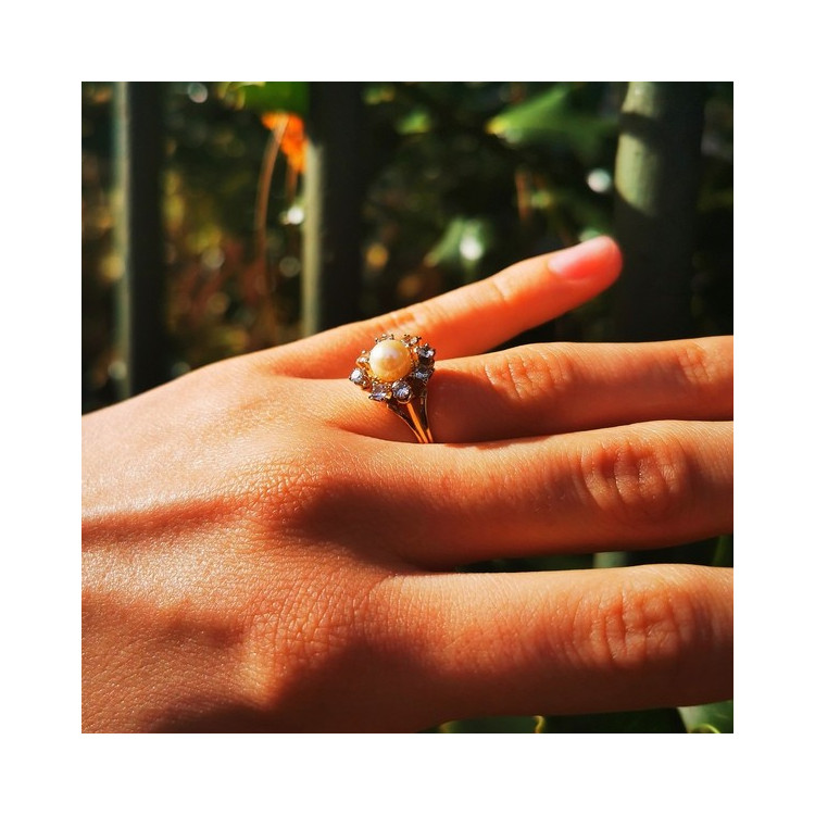 Bague Perle Or Jaune 750 - 18 carats (Bijou d'occasion)