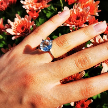Bague Aigue Marine Or Blanc 750 - 18 carats (Bijou d'occasion)