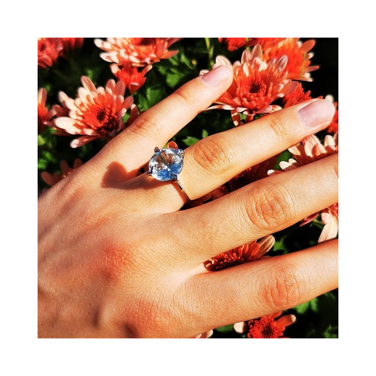 Bague Aigue Marine Or Blanc 750 - 18 carats (Bijou d'occasion)