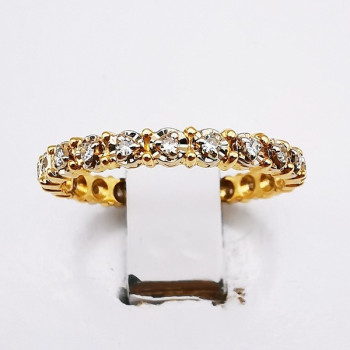 Alliance Tour Complet Diamants Or Jaune 750 - 18 carats (Bijou d'Occasion)