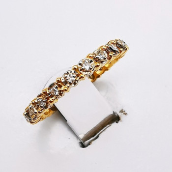 Alliance Tour Complet Diamants Or Jaune 750 - 18 carats (Bijou d'Occasion)