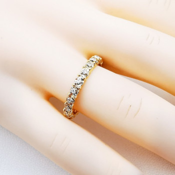 Alliance Tour Complet Diamants Or Jaune 750 - 18 carats (Bijou d'Occasion)