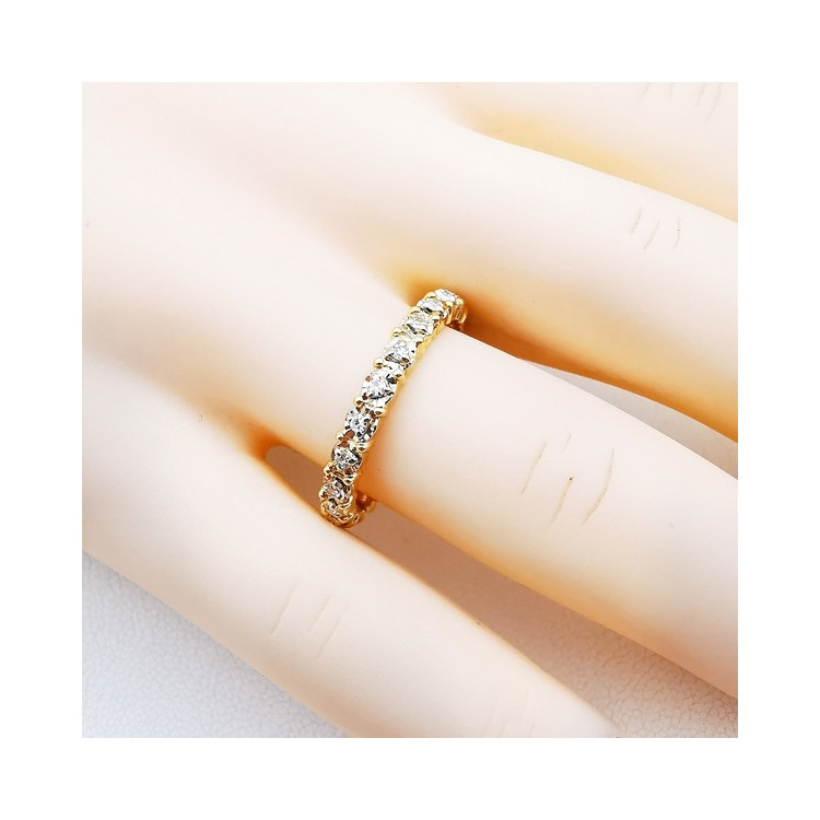 Alliance Tour Complet Diamants Or Jaune 750 - 18 carats (Bijou d'Occasion)