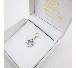 Pendentif Cœur Diamants Or Blanc 750 - 18 carats (Bijou d'occasion)