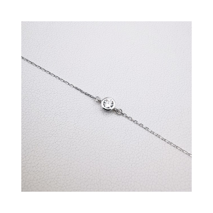Bracelet Oxyde de Zirconium Or Blanc 750 - 18 carats