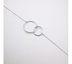 Bracelet Cercles Entrelacés Or Blanc 750 - 18 carats