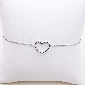 Bracelet Cœur Or Blanc 750 - 18 carats