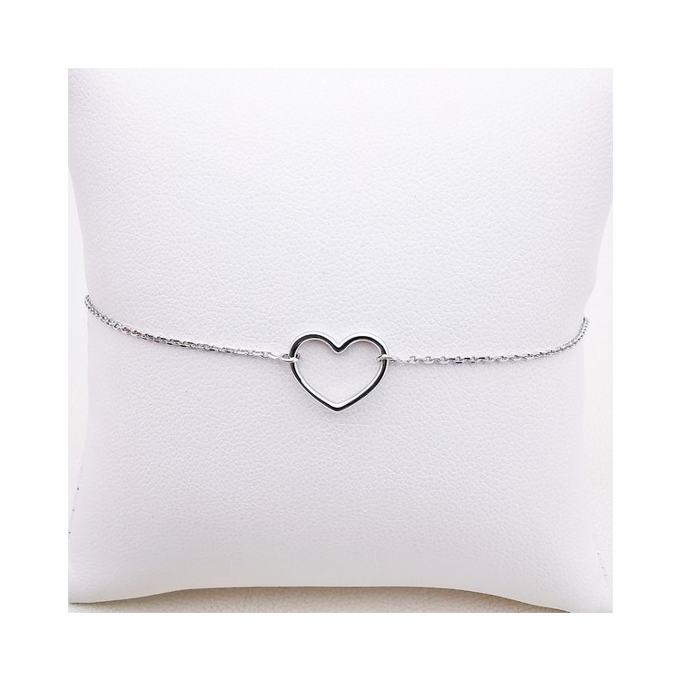 Bracelet Cœur Or Blanc 750 - 18 carats