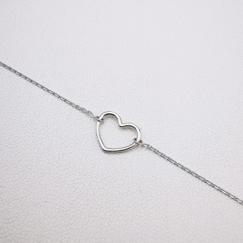 Bracelet Cœur Or Blanc 750 - 18 carats
