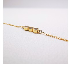 Bracelet Trilogie Oxydes de Zirconium Or Jaune 750 - 18 carats