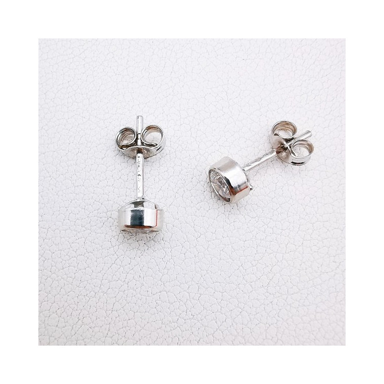 Boucles D'Oreilles Dormeuses En Argent 925 Avec Oxydes De Zirconium 18x4mm - Garanti Sans Nickel - Marque Petugons