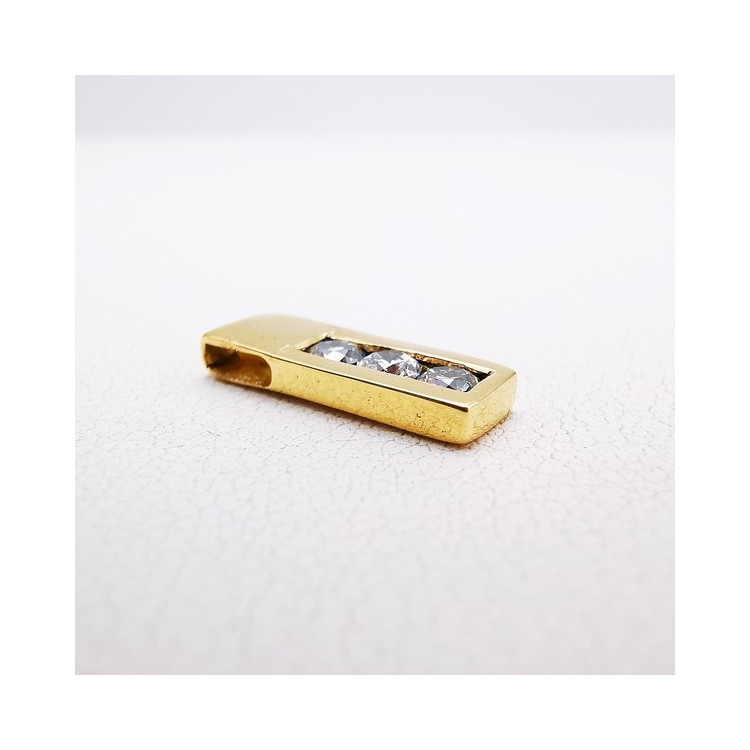 Pendentif Trilogie de Diamants Or Jaune 750 - 18 carats