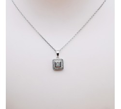 Collier Pendentif Diamants Or Blanc  750 - 18 carats