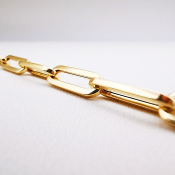 Bracelet Maille Rectangle Or Jaune 750 - 18 carats