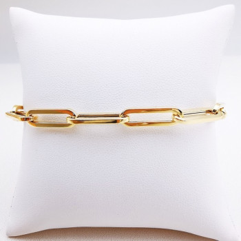 Bracelet Maille Rectangle Or Jaune 750 - 18 carats