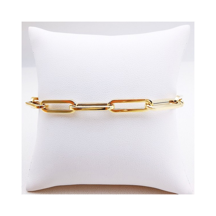 Bracelet Maille Rectangle Or Jaune 750 - 18 carats