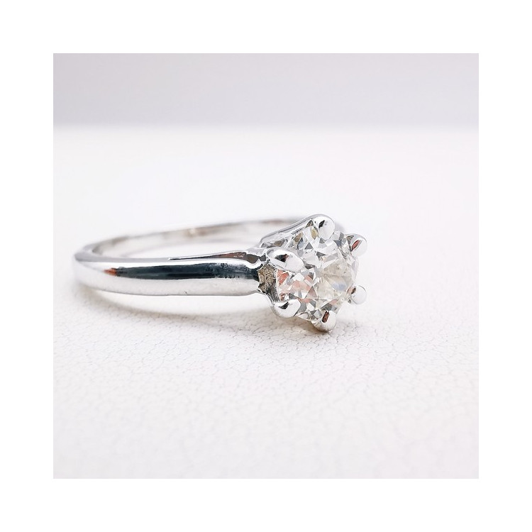 Bague Solitaire Diamant 0.62 ct Or Blanc 750 - 18 carats (Bijou d'occasion)