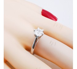 Bague Solitaire Diamant 0.62 ct Or Blanc 750 - 18 carats (Bijou d'occasion)