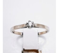 Bague Solitaire "promise" Diamant 0.04 ct Or Blanc 750 - 18 carats