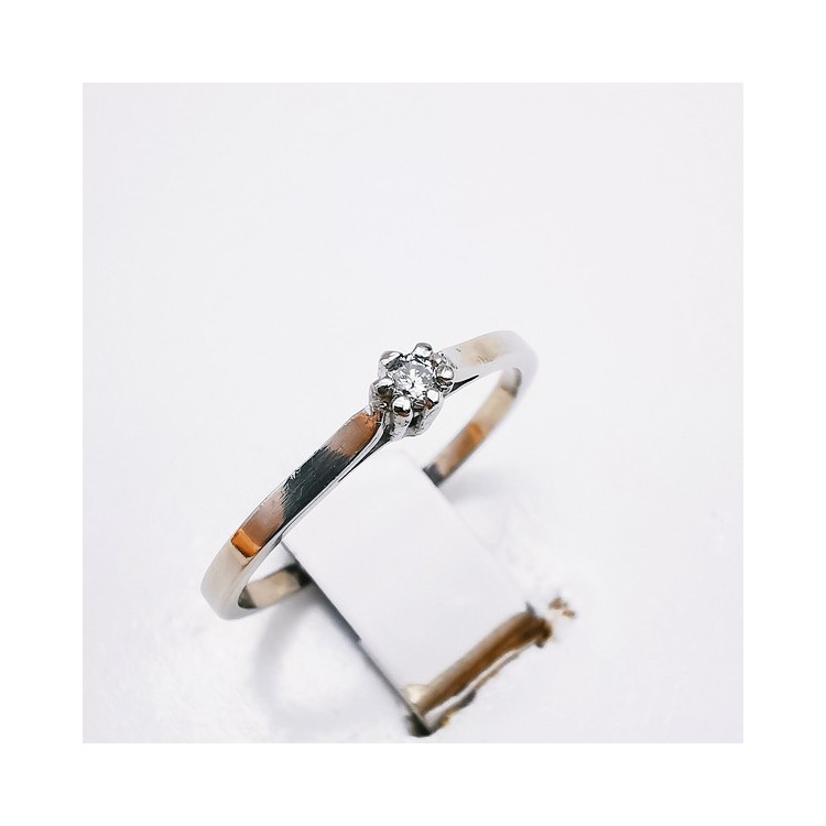 Bague Solitaire "promise" Diamant 0.04 ct Or Blanc 750 - 18 carats