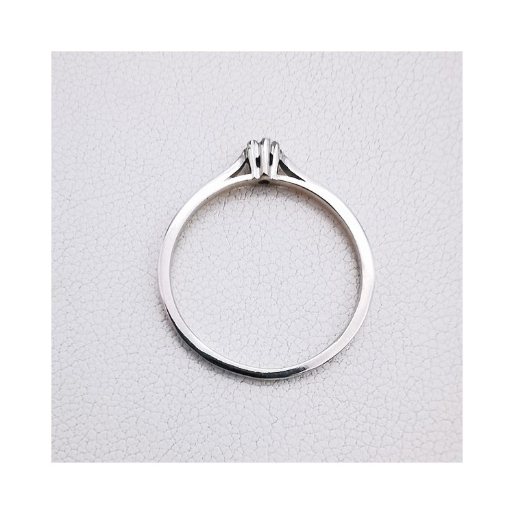 Bague Solitaire "promise" Diamant 0.04 ct Or Blanc 750 - 18 carats