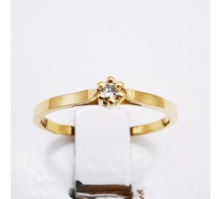 Bague Solitaire "promise" Diamant 0.04 ct Or Jaune 750 - 18 carats