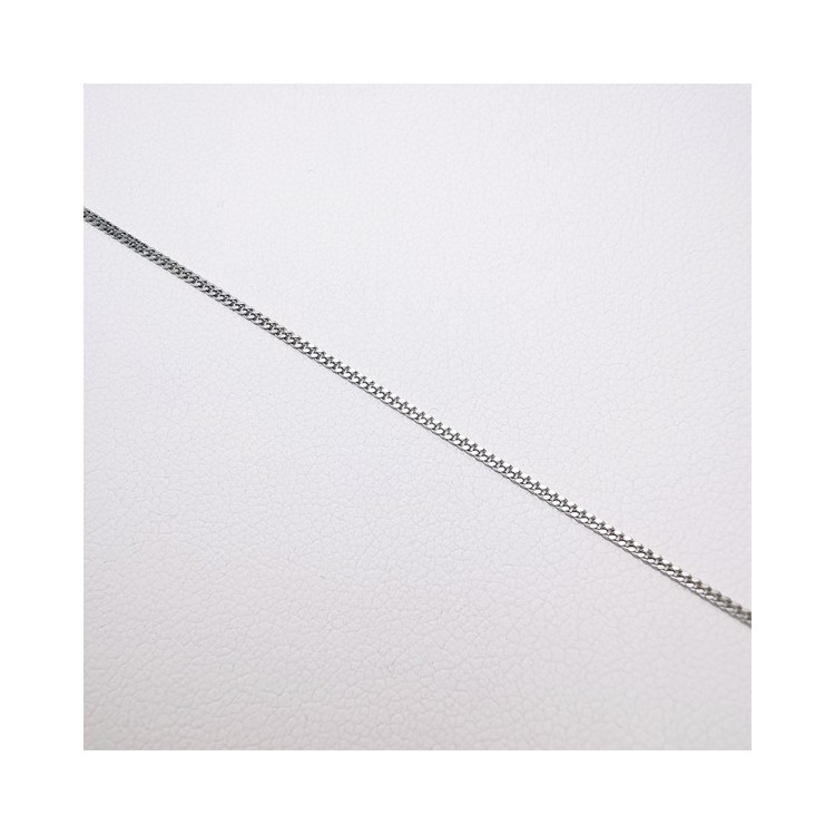 Chaîne 45 cm Or Blanc 750 - 18 carats Maille Gourmette 2.10 grammes