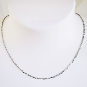Chaîne 40 cm Or Blanc 750 - 18 carats Maille Forçat 2.50 Grammes