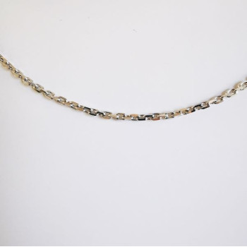 Chaîne 45 cm Or Blanc 750 - 18 carats Maille Forçat 3.50 Grammes