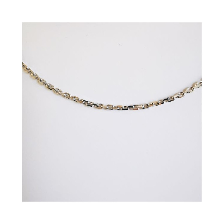 Chaîne 45 cm Or Blanc 750 - 18 carats Maille Forçat 3.50 Grammes