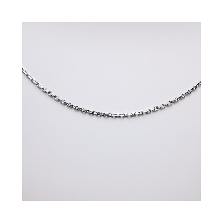 Chaîne 40 cm Or Blanc 750 - 18 carats Maille Forçat 1.55 grammes