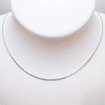 Chaîne 40 cm Or Blanc 750 - 18 carats Maille Forçat 3.10 grammes