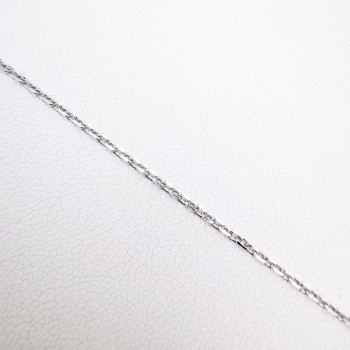 Chaîne 40 cm Or Blanc 750 - 18 carats Maille Forçat 3.10 grammes
