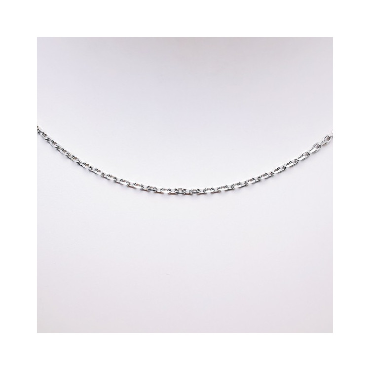 Chaîne 40 cm Or Blanc 750 - 18 carats Maille Forçat 3.10 grammes