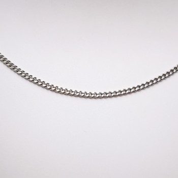 Chaîne 40 cm Or Blanc 750 - 18 carats Maille Gourmette 3.65 grammes
